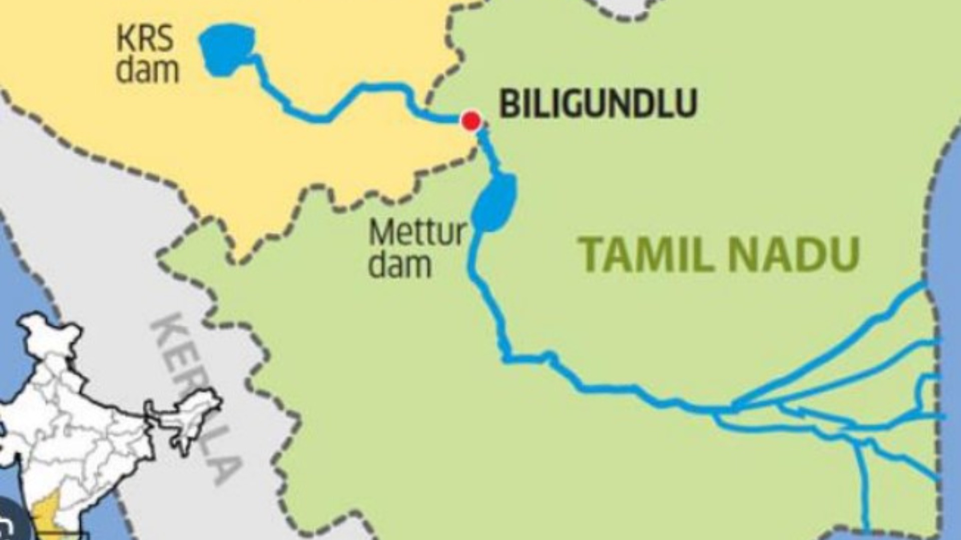 காவிரி ஆற்றின் நீரோட்டம் 2024